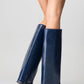 Maybe Navy Chunky Heel Boot (Women)
