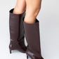 Cassandra Burgundy Cilt High‑Heel Boot (Women)