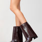 Ellas Burgundy Chunky Heel Boot (Women)