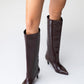 Cassandra Burgundy Cilt High‑Heel Boot (Women)