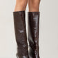 Cassandra Brown Pattern High‑Heel Boot (Women)