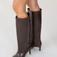 Cassandra Brown Cilt High‑Heel Boot (Women)