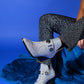 Kenda Silver Glitter Buckle Block Heel Boot (Women)