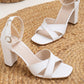 White Wedding Dress Shoes, White Open Toe Block Heels, Bridal Shoes, Shoes for Bride, White Heels, White Dress Shoes, Wedding Shoes