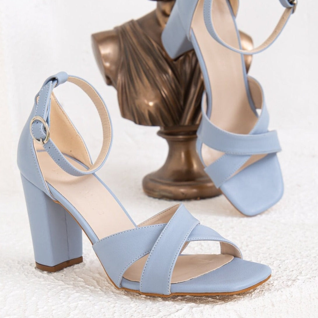 Surkova Sky Blue Brown Suede Platform Chunky Heel Sandals Open Toe Ankle  Buckle Strap Party Shoes Concise Runway Dress Pumps - Women's Sandals -  AliExpress