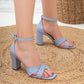 Light Blue Heels, Blue Open Toe Block Heels, Bridal Shoes, Shoes for Bride, Light Blue Platform Heels, Blue Shoes