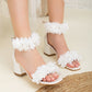 White Wedding Sandals, Bridal Shoes, Block Heels, Lace Wedding Shoes, White Heels, White Bride Shoes, Wedding Shoes, White Low Heel Shoes
