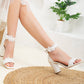 White Wedding Shoes, Bridal Shoes, Block Heels, Lace Wedding Shoes, White Heels, White Bride Shoes