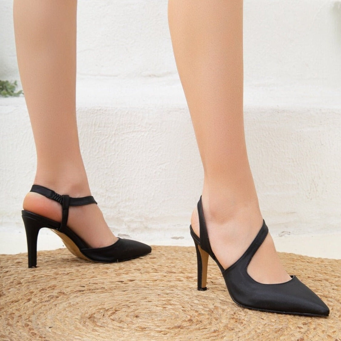 Women's Platform Thin High Heels Pointed Toe Ankle Strap - Temu