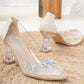 Transparent Heels, Transparent Block Heels, Cinderella Shoes, Bridal Shoes, Bride Heels