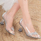 Transparent Wedding Shoes, Wedding Shoes, Transparent Bridal Heels, Transparent Heels, Silver Heels, Cinderella Shoes, Shoes for Bride