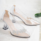 Transparent Wedding Shoes, Wedding Shoes, Silver Heels, Cinderella Shoes, Shoes for Bride