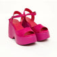 Wedge Sandals, Pink Wedges, Pink Platform Sandals, Barbie Sandals, Pink Handmade Sandals, Pink Suede Sandals, Pink Beach Sandal, Barbie Shoe