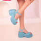 Wedge Sandals, Baby Blue Wedges, Blue Platform Sandals, Baby Blue Sandals, Handmade Sandals
