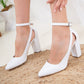 Wedding Shoes, White Wedding Shoes, Bridal Shoes, Wedding Heels, White Block Heels, Bride Shoes, White High Heels, White Heels for Bride
