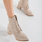 Beige Suede Boots, Ankle Boots, Boots Women, Beige Ankle Boots, Beige Winter Boots, Beige Suede Low Heel Boots, Beige Suede Lace Up Boots