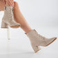 Beige Suede Boots, Ankle Boots, Boots Women, Beige Ankle Boots, Beige Winter Boots, Beige Suede Low Heel Boots, Beige Suede Lace Up Boots