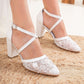 Shoes for Bride, Bridal Heels, Wedding Shoes, Tulle Wedding Shoes, Lace Wedding Shoes, Ivory Wedding Shoes, Wedding Heels, Bridal Block Heel