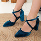 Blue Velvet Heels, Teal Blue Velvet Shoes, Wedding Shoes, Blue Wedding Shoes, Blue Block Heels, Blue Velvet Wedding Shoes, Something Blue