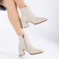 Beige Boots, Beige Booties, Beige Ankle Boots, Pointed Toe Boots, Boots Women, Matt Beige Booties, Winter Boots, High Heel Boots, Rave Boots