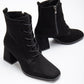 Black Boots, Black Suede Boots, Lace Up Boots, Casual Boots, Boots Women, Black Booties, Winter Boots, Black High Heel Boots, Goth Boots