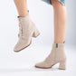 Beige Suede Boots, Beige Lace Up Boots, Boots Women, Beige Suede Booties, Winter Boots, Beige High Heel Boots, Lace Up Boots, Casual Boots