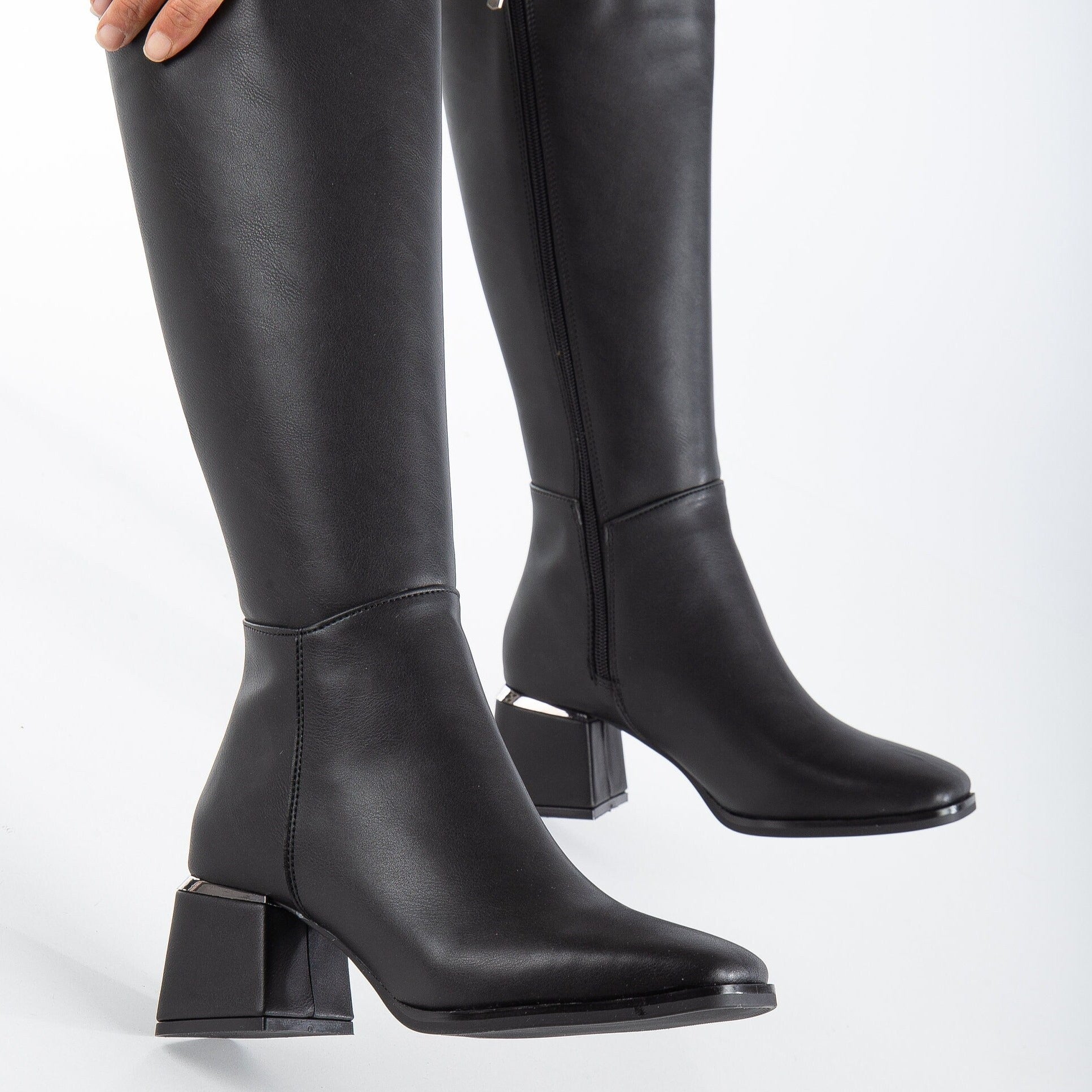 Franco Sarto Womens Palermo Leather Block Heel Knee-High Boots - Walmart.com