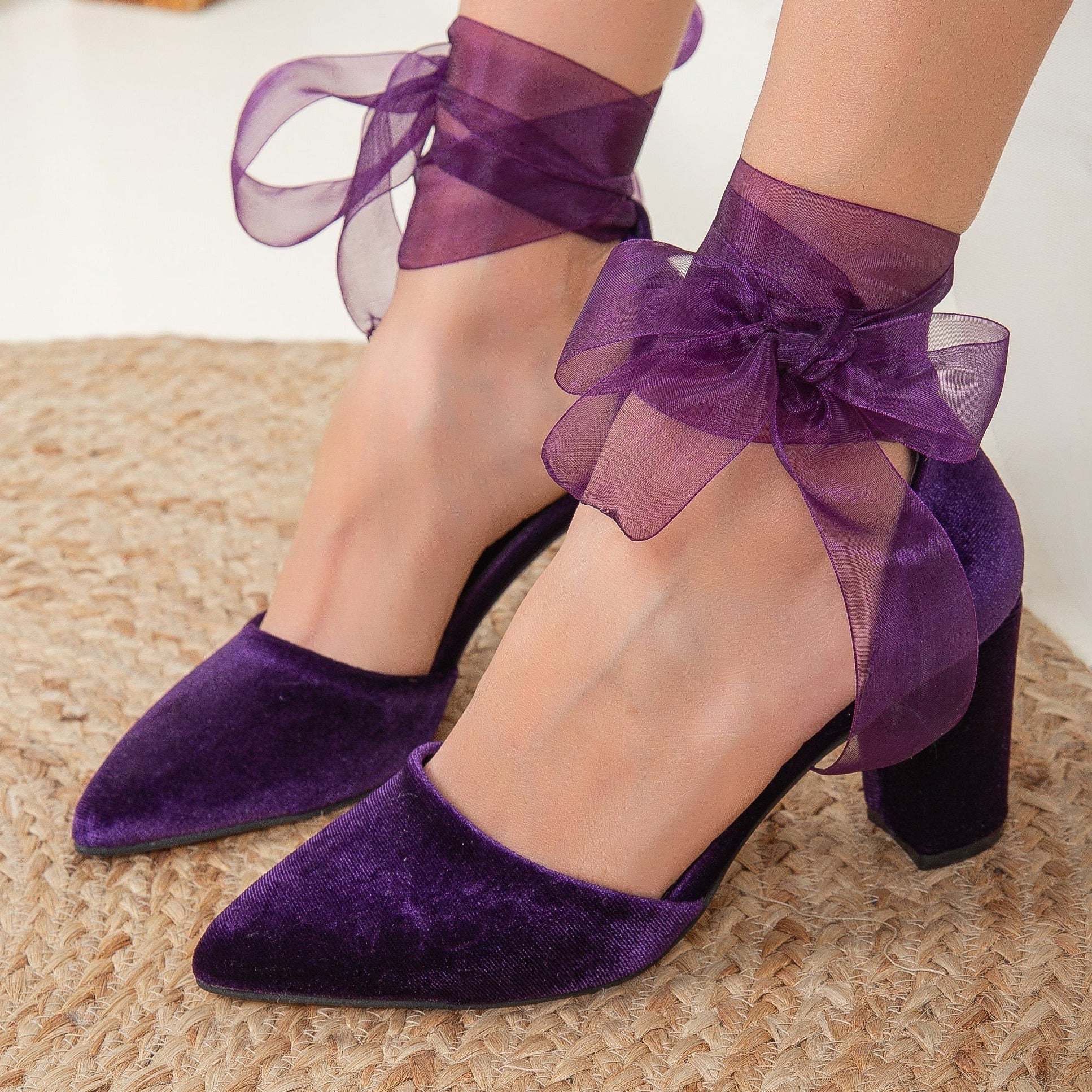 Mauve wedding fashion heels