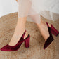 Burgundy Wedding Shoes, Slingback Wedding Shoes, Red Velvet Shoes, Wedding Shoes, Burgundy Velvet Heels, Bridal Shoes, Red Slingback Shoes