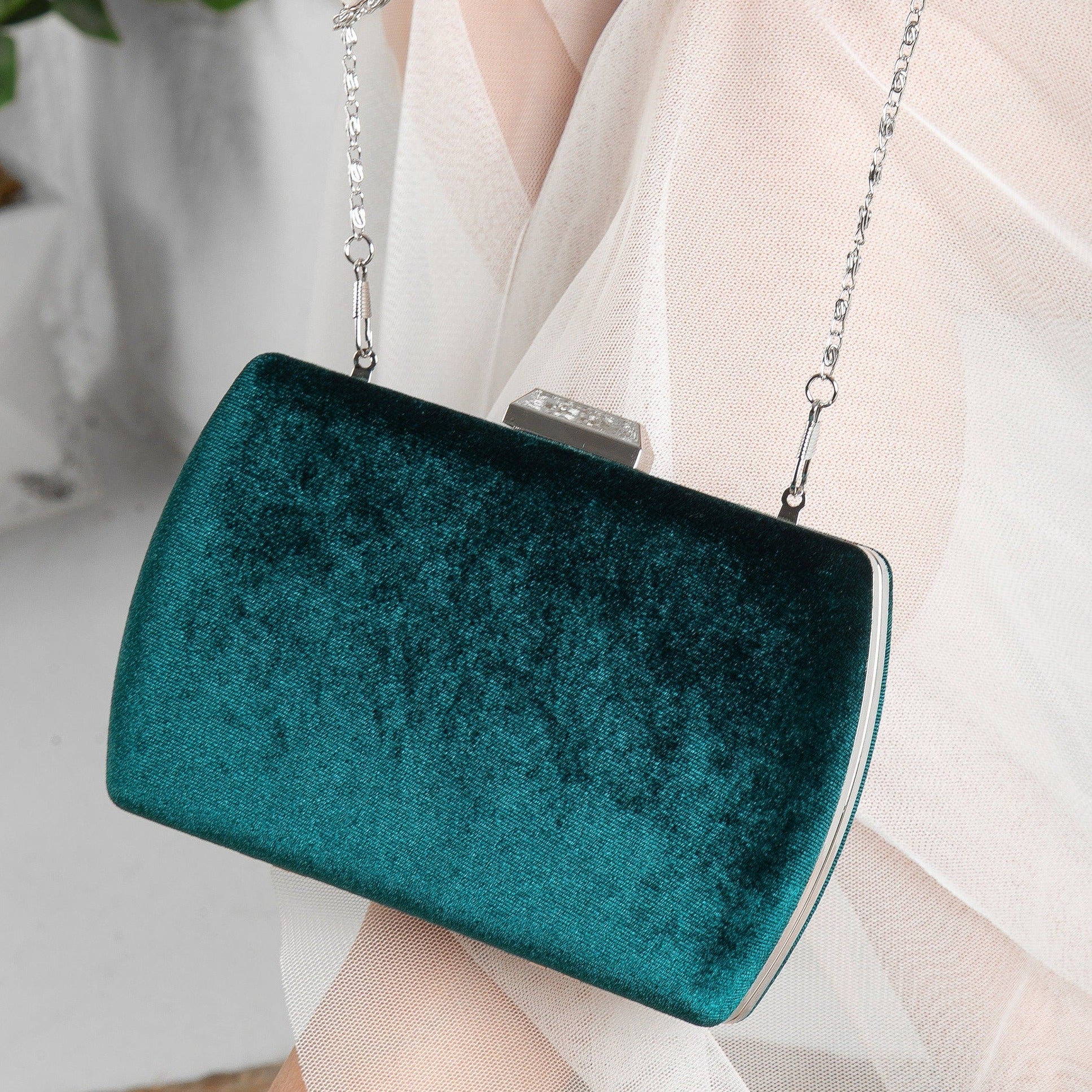 Elegant Box Evening Bag Luxury Rhinestone Decor Clutch Purse - Temu